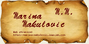 Marina Makulović vizit kartica